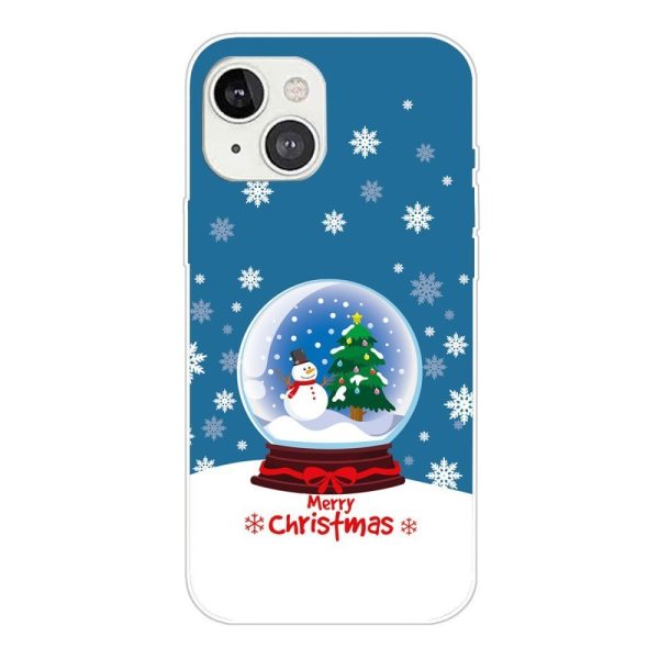 iPhone 13 Fleksibelt Plast Bagside Julecover - Merry Christmas - Snekugle