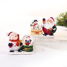Snekugle med julemand eller snemand - Stor julemand og lille snemand