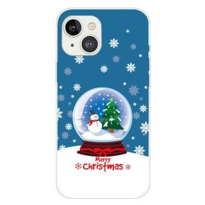 iPhone 15 Fleksibelt Plast Bagside Jule Cover - Merry Christmas - Snekugle